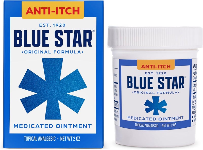 Bluestar Anti-Itch Medicated Ointment, Fast-Acting Relief for Dry, Itchy Skin, Rashes, Ringworm, Dry Cracked Heels & More, Hydrocortisone-Free & Steroid-Free, 2 OZ - Image 1