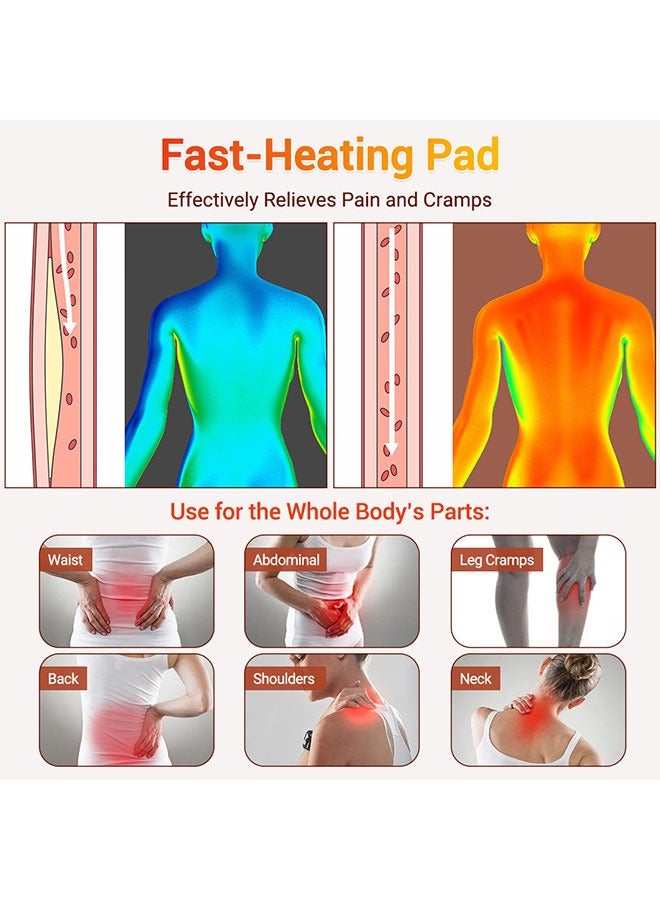 WINEENEE Electric Waist Heating Pad,multifunctional Heating Pad,Heating Pad for Back Pain and Cramps Relief, Upgraded 4 Timer Auto Off and 9 Heat Level Electric Heat Pad  - Image 3