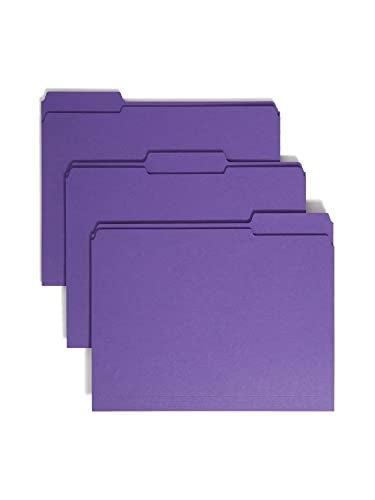Smead Smead File Folder Reinforced 13Cut Tab Letter Size Purple 100 per Box 13034