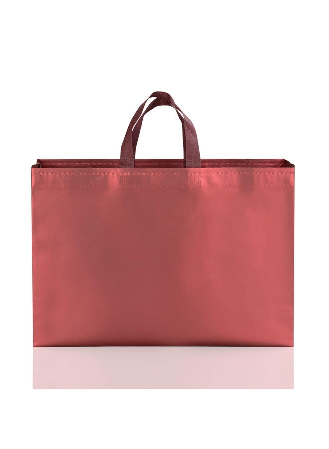 Drapme Large Size Pack of 50 Pcs Matt Metallic Laminated Non-Woven Reusable Eco-Friendly Party Return Gift Bags (Maroon) (Large 17x12x5 Inch) - Image 4