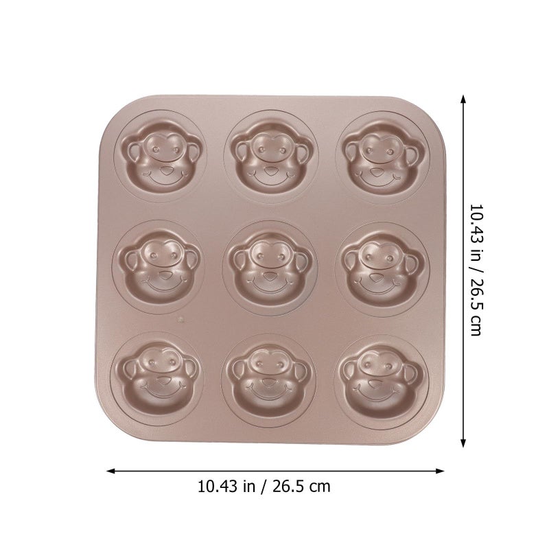 Hemoton 6 Cup Monkey Cake Mold Carbon Steel Nonstick Baking Pan - Image 3