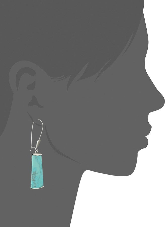 Robert Lee Morris Soho Womens Turquoise Geometric Stone Dangle Earrings, Turquoise/Silver 4 - Image 2