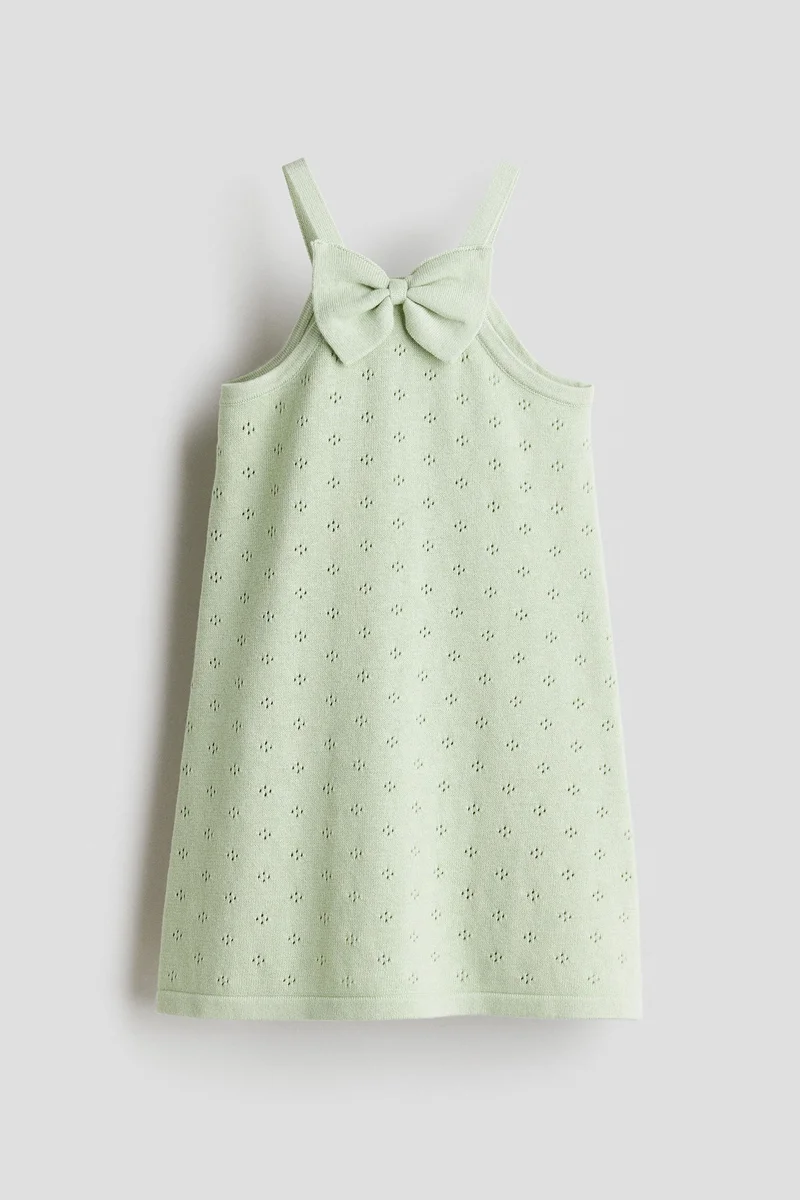 اتش اند ام فستان قطني محبوك بنمط مثقب