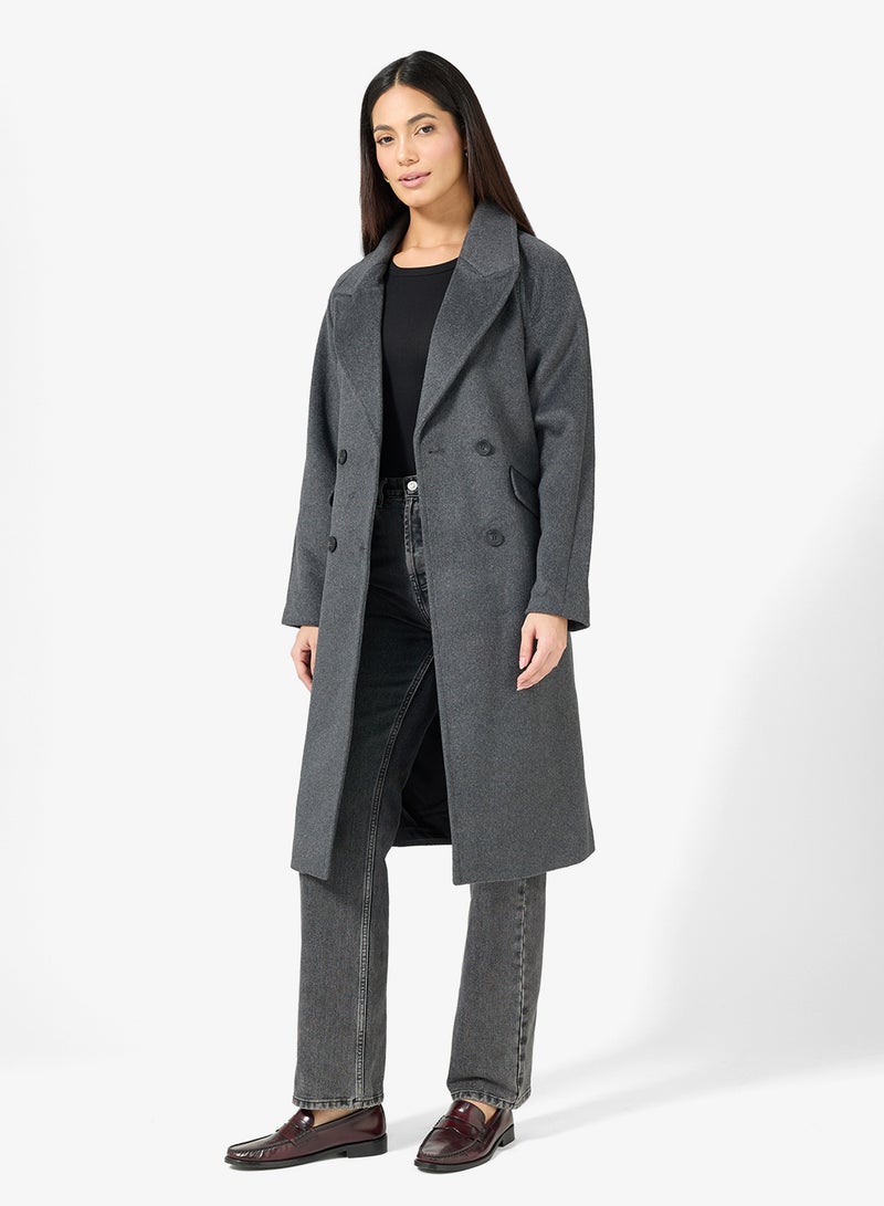 فيرو مودا معطف طويل مفصل بجيب - Image 1