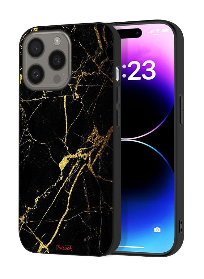 Tolwak Apple iPhone 15 Pro Protective Case Cover Crack Marble - Image 1