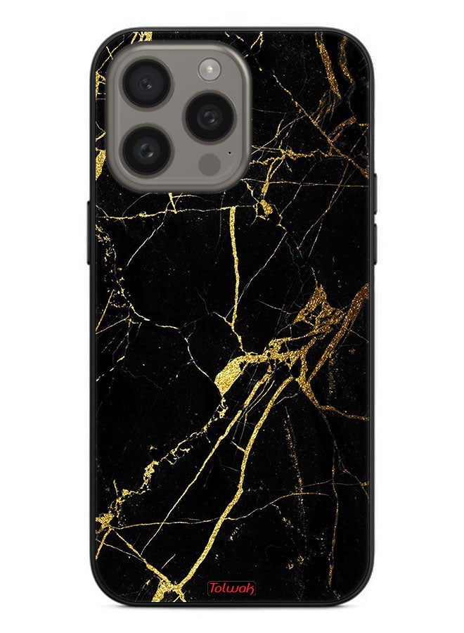 Tolwak Apple iPhone 15 Pro Protective Case Cover Crack Marble - Image 2
