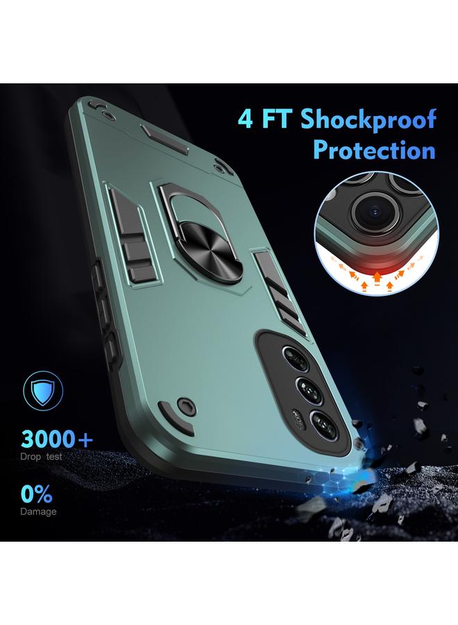 S-TOP Case For Motorola Moto G62 5G Shockproof Metal Ring Holder Phone Case - Image 4