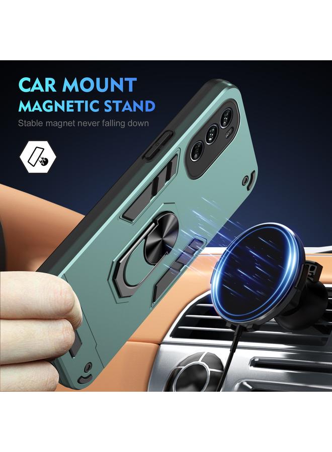 S-TOP Case For Motorola Moto G62 5G Shockproof Metal Ring Holder Phone Case - Image 2