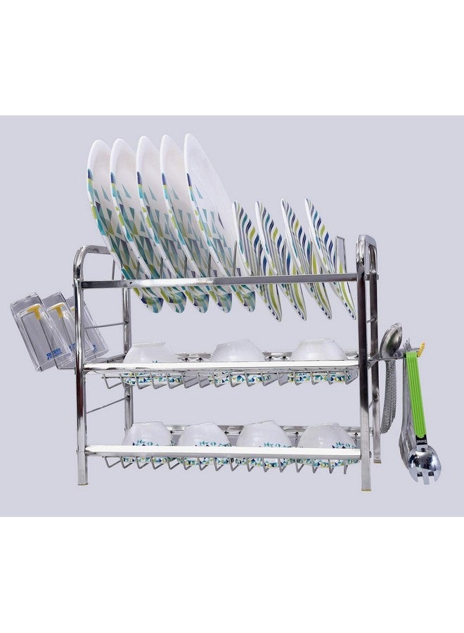 Homify 3 Layer 18 Inch Wall Mount Dish Rack Plate Cutlery Stand/Utensils Mini Rack for Modern Kitchen (Steel, 15 x 18 inch) - Image 4