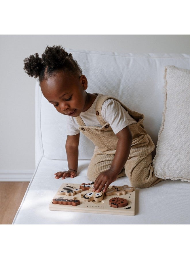 Wee Gallery Wooden Tray Puzzle Bugs, Montessori Toy for Toddlers and Preschoolers for Early Learning and Fine Motor Skill Development, Sustainable Educational Puzzle for Kids - Image 2