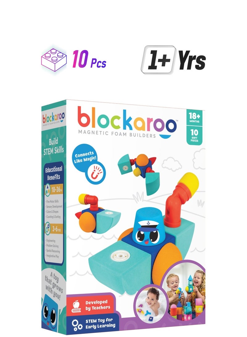 BLOCKAROO MAGNETIC FOAM BLOCKS -SMALL -BOAT - Image 1