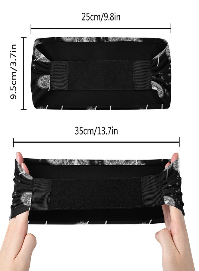 OTVEE White Flower Dandelion Headband for Women, Elastic Yoga Headwraps Hair Band Sweatband for Fitness Yoga Workout - Image 4