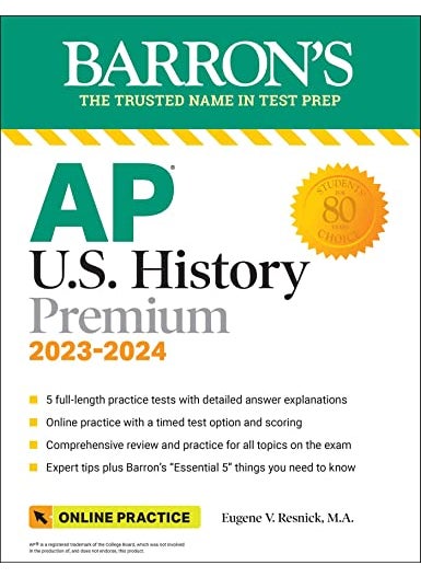 Ap Us History Premium 2023 5 Practice Tests Comprehensive Review Online Practice  - Image 1