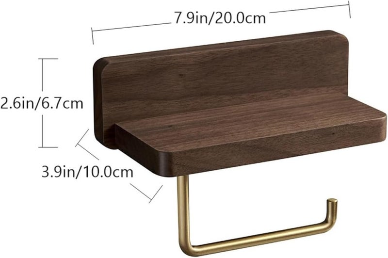 LABRIMP Natural Wood Bathroom Paper Dispenser Multipurpose Paper Holder Punch Wall-Mounted Installation for Home Office Hotel with Eco-Friendly Wood Wax Oil Finish - Image 2
