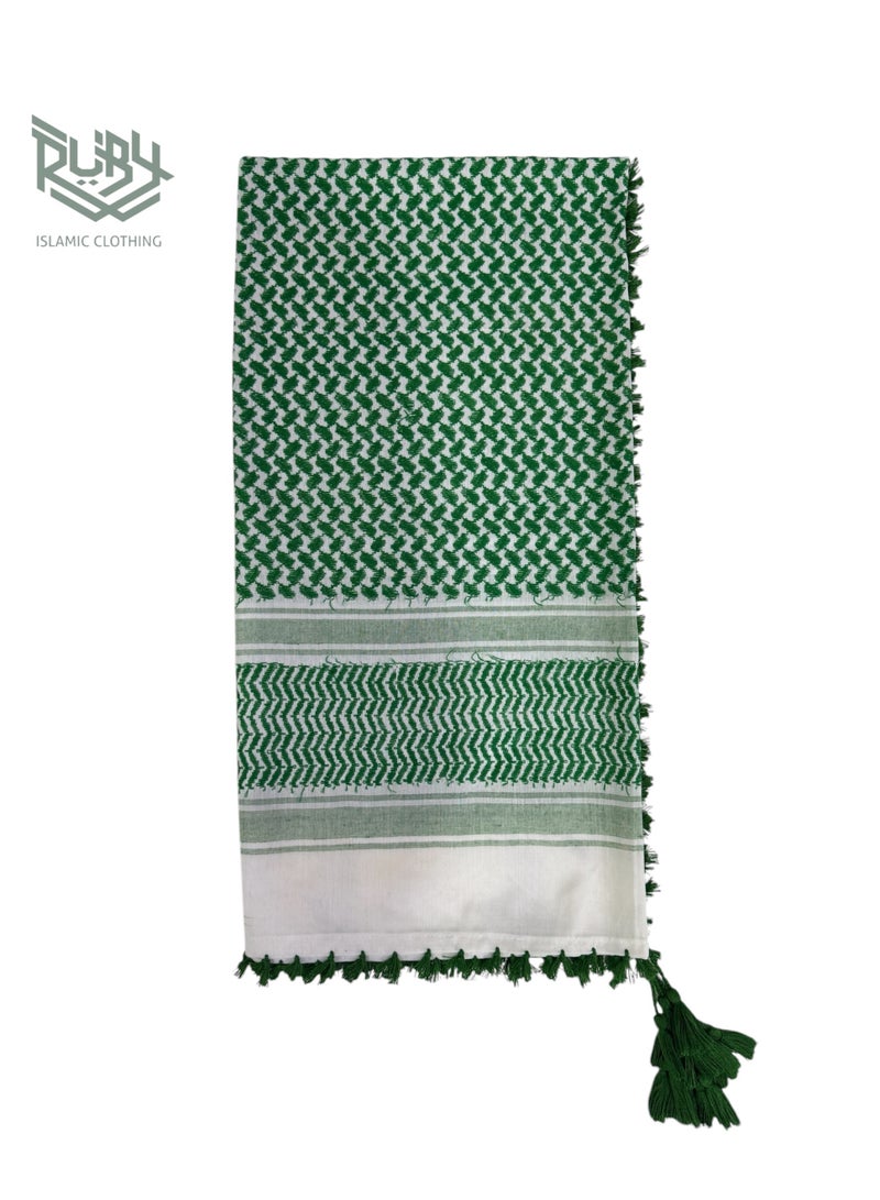 روبي للملابس الإسلامية وشاح شماغ عربي أنيق، كوفية، وشاح عسكري صحراوي تكتيكي مع عصابة رأس - Image 2