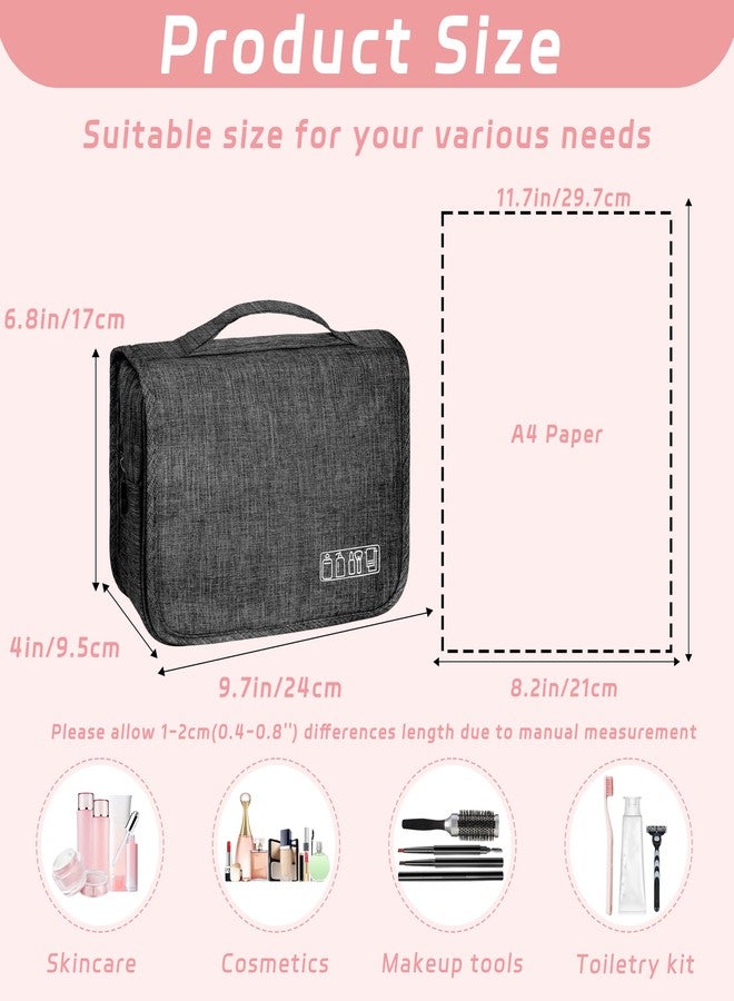 YEMEDA Toiletry Bag Travel Bag with Hanging Hook, Waterproof Capacity Hanging Multifunctional Makeup Bag for Toiletries, Portable Cosmetic Bag Travel Organizer for Women and Men(Black) - Image 2