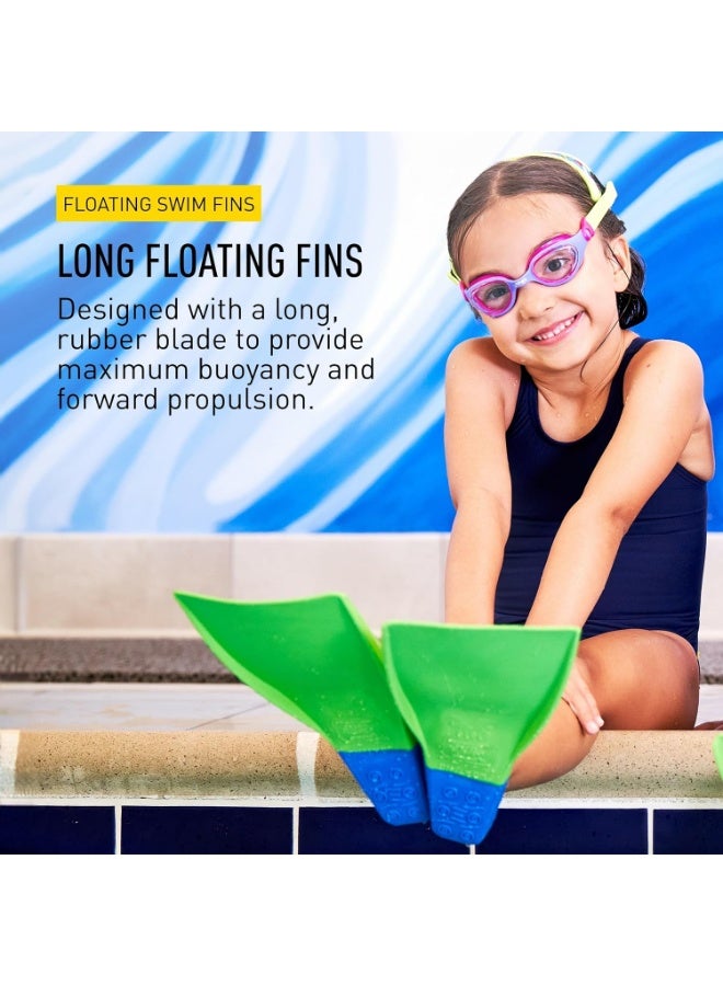 FINIS Long Floating Swim Training Fins for Kids - Improves Kick Technique & Body Position - Blue/Purple - 4XS - Image 3