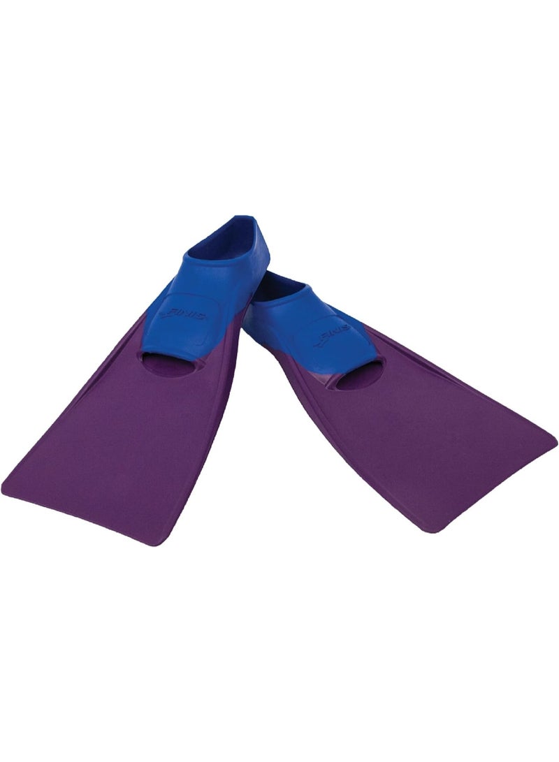 FINIS Long Floating Swim Training Fins for Kids - Improves Kick Technique & Body Position - Blue/Purple - 4XS - Image 1