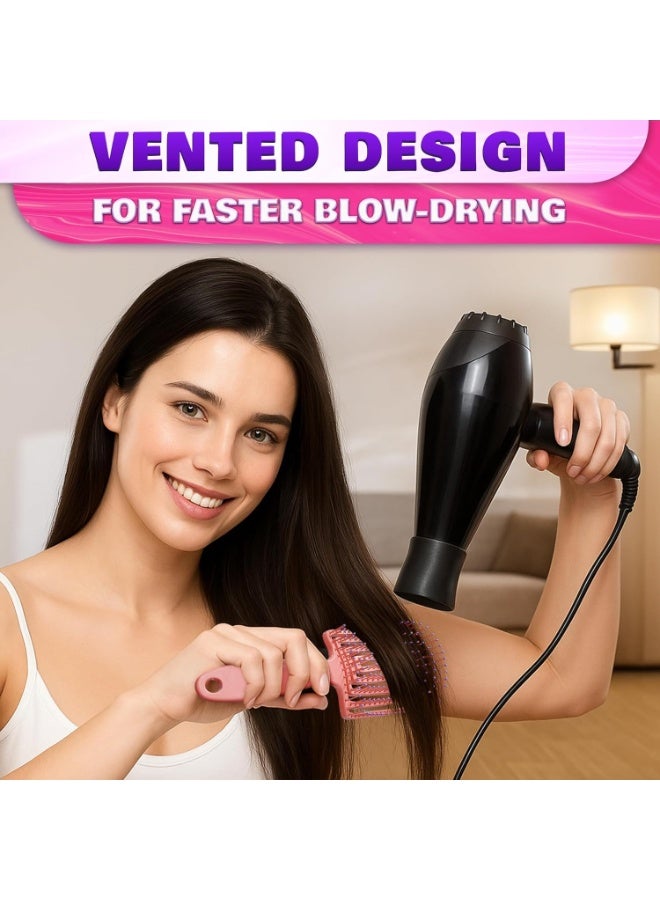 Curved Vented Hair Brush For Women Hollow Comb Smooth Comb Natural Curly Wet Dry Thick Straight Long Hair Comfortable Grip,Easy To Clean - multicolor - Image 5