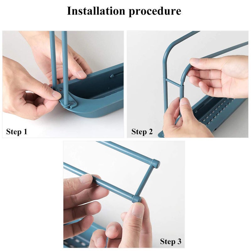 Vroxy Kitchen Sink Storage Shelf || Adjustable Sink Faucet Shelf Drainer Rack for Soap & Brush || Towel Cloth Hanging Holder (Multicolor) - Image 5