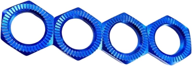 klarako Set of 4 17mm Hex Wheel Nut RC Car for 6S Notorious Karton Outcast Typhon , for HSP 1:7 1:8 Remote Control Car Body Parts Replacement , Blue - Image 2