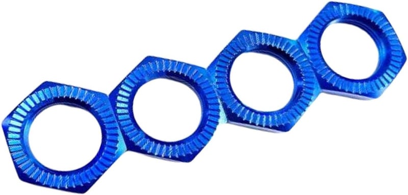 klarako Set of 4 17mm Hex Wheel Nut RC Car for 6S Notorious Karton Outcast Typhon , for HSP 1:7 1:8 Remote Control Car Body Parts Replacement , Blue - Image 3