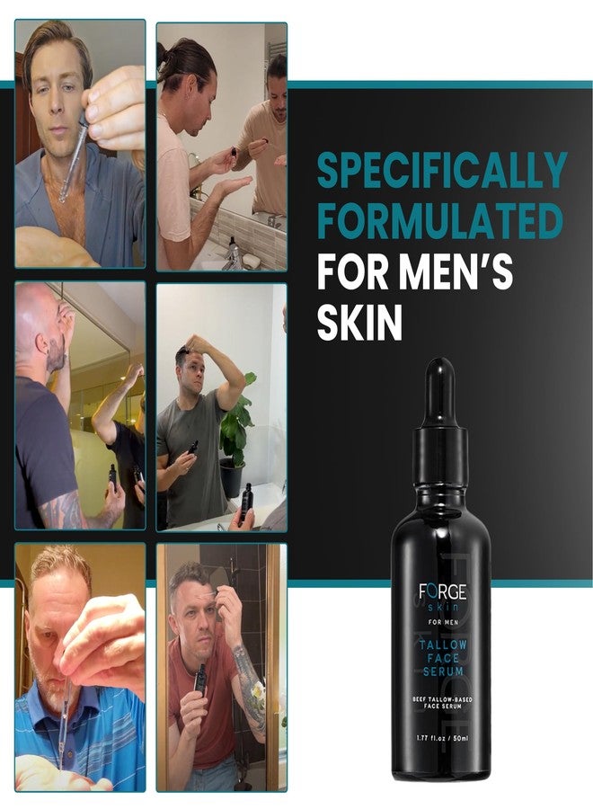 Forge Skin زيت لحم البقر الأصلي للرجال لمكافحة التجاعيد ليلاً للعناية ببشرة الوجه - 50 مل | سيروم الشاي الأخضر لتفتيح البشرة للرجال | زيت لحم البقر لتقليل المسام لإشراقة وترطيب البشرة - Image 3