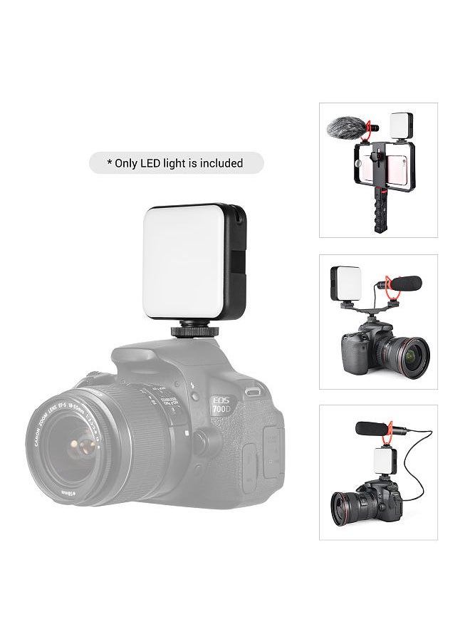 ANDOER - Andoer W64 Mini Bi-color Vlog LED Light 2500K-6500K Dimmable 6W Built-in Rechargeable Battery with 3 Cold Shoe Mounts Compatible with Canon Nikon Sony DSLR Camera, Pack of 1pcs - Image 1