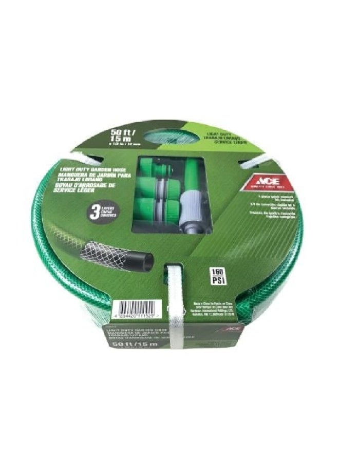 ACE Light Duty Quick Connect Garden Hose Green 50 ft 7599418