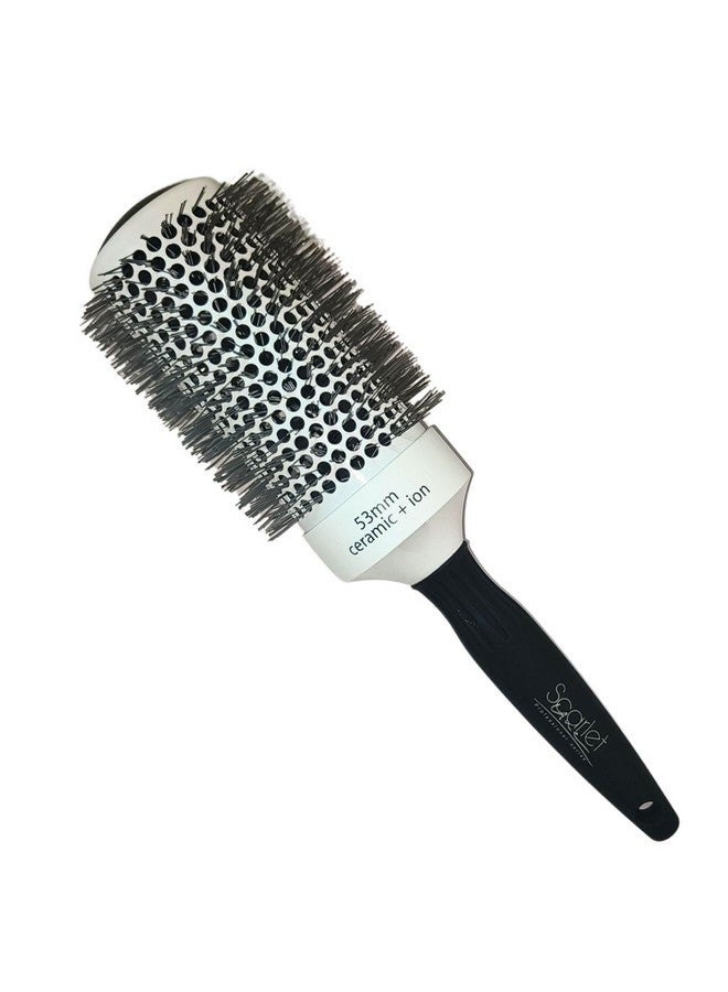 سكارليت لاين فرشاة احترافية كبيرة مستديرة لتجفيف الشعر، فرشاة أسطوانية حرارية أيون السيراميك لتصفيف دقيق، فرشاة شعر مستديرة خفيفة الوزن للنساء_53 ملم - Image 1