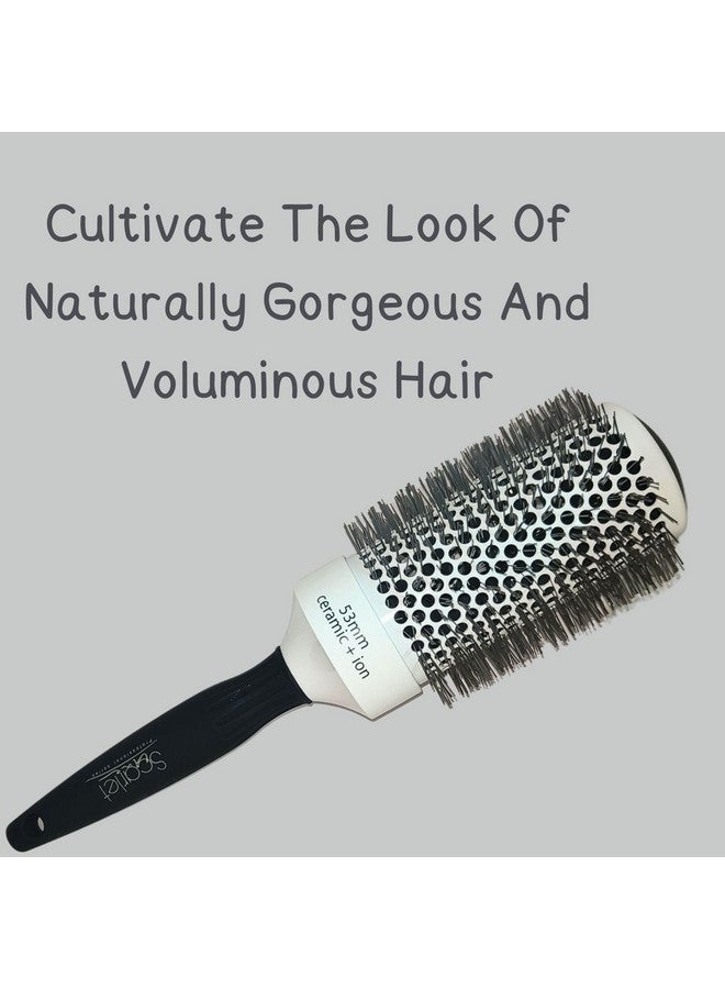 سكارليت لاين فرشاة احترافية كبيرة مستديرة لتجفيف الشعر، فرشاة أسطوانية حرارية أيون السيراميك لتصفيف دقيق، فرشاة شعر مستديرة خفيفة الوزن للنساء_53 ملم - Image 3