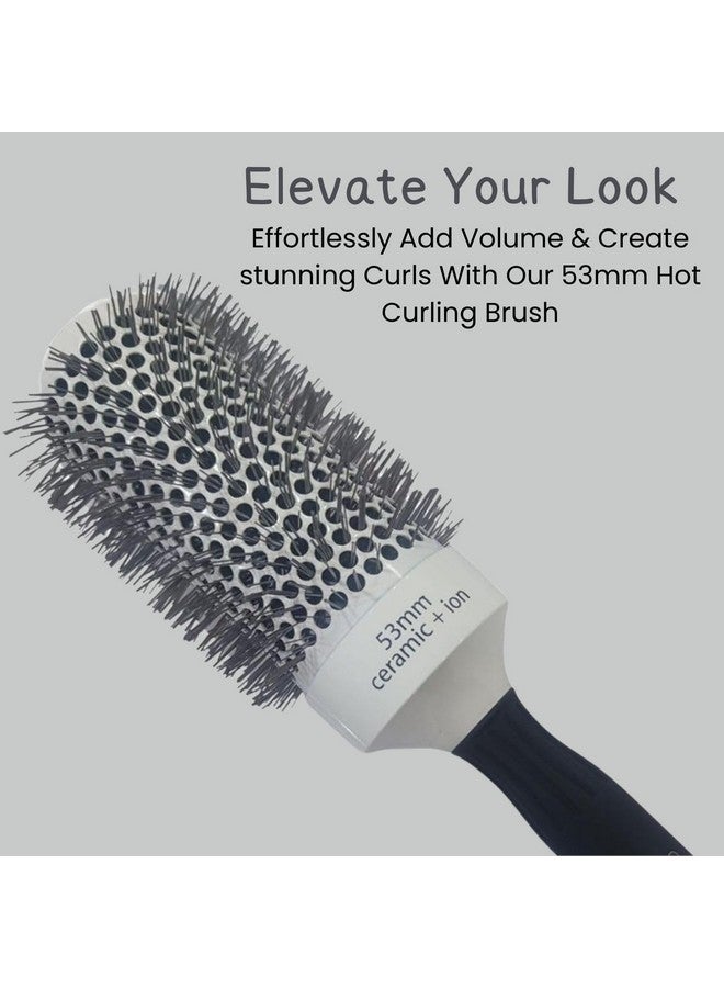 سكارليت لاين فرشاة احترافية كبيرة مستديرة لتجفيف الشعر، فرشاة أسطوانية حرارية أيون السيراميك لتصفيف دقيق، فرشاة شعر مستديرة خفيفة الوزن للنساء_53 ملم - Image 2