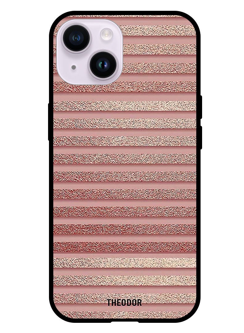 Theodor Protective Case Cover For Apple iPhone 14 6.1" 2022 Pink Glitter Strips - Image 1