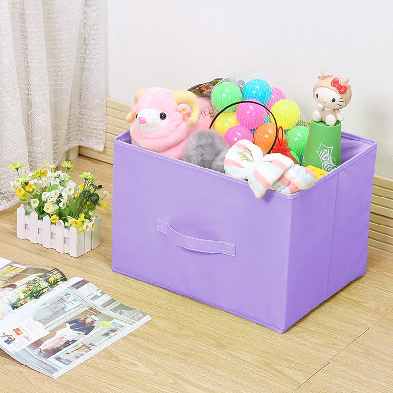 EBIGIC purple storage bins [6 Pack] 9.0""x7.5""x7.5"" Mini Storage Box Fabirc Foldable Closet Toy Organizer Collapsible Cloth - Image 5