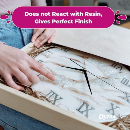 Oytra Resin Mould DIY Clock Art Silicone Mold 8 Inch with Roman Numerals Round Wall Clock Transparent Handmade Crafts Set Materials for Beginners - Image 5