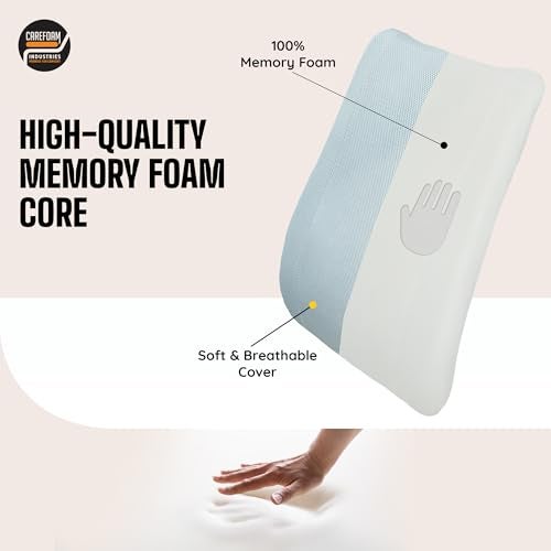 CareFoam Lumbar Support Cushion for Car | Memory Foam Back Rest for Long Drives & Daily Commutes | Fits All Car Seats | Grey Mesh | 17 x 14 x 3 Inch - Image 3