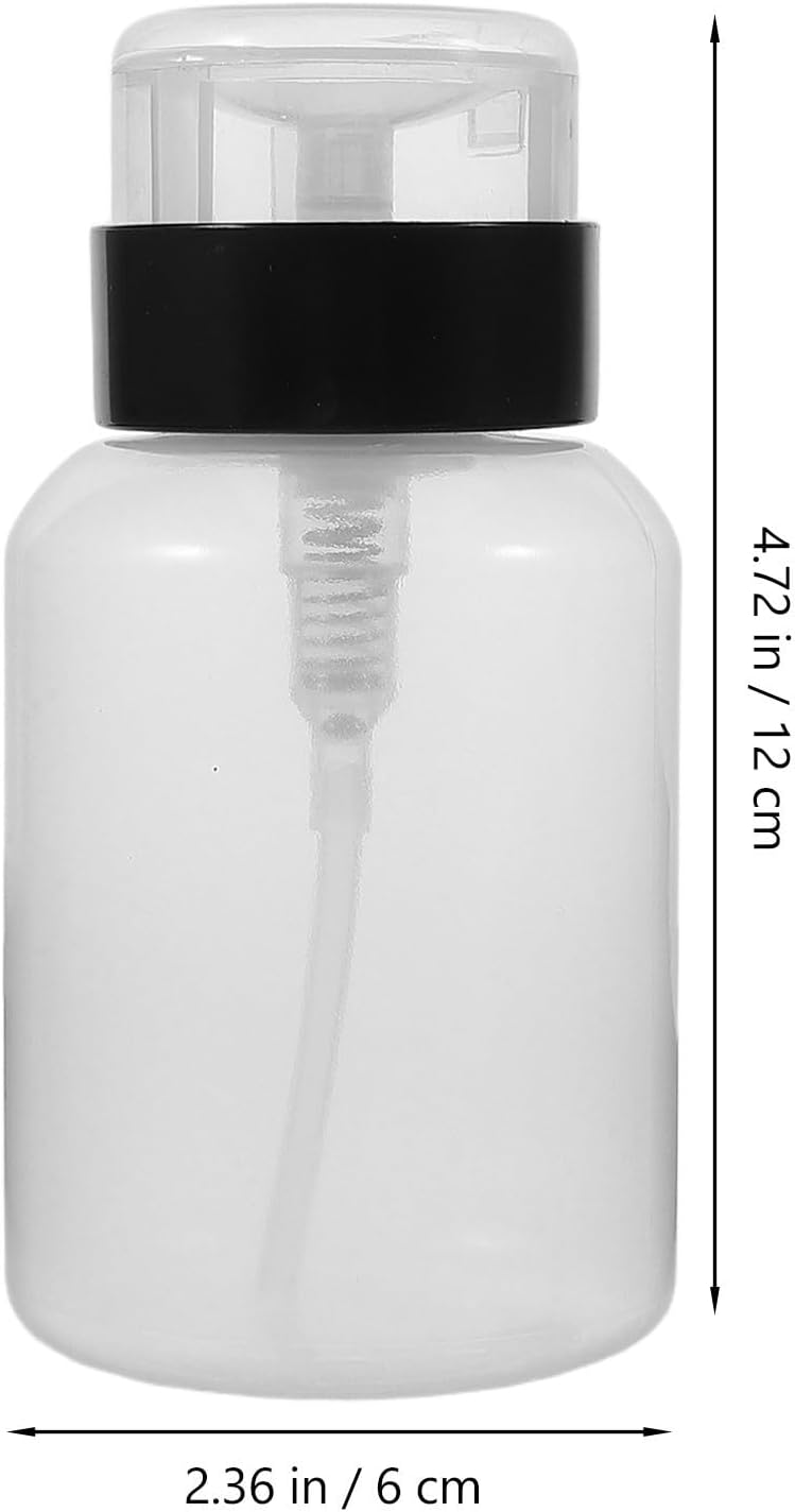 Push Down Liquid Pump Dispenser Bottle, for 200ml with Lockable Press Down Design Easy Dispensing Plastic Container Nail Polish Remover for Home Use and Nail Salons - Image 2
