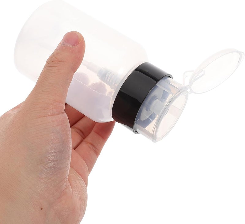 Push Down Liquid Pump Dispenser Bottle, for 200ml with Lockable Press Down Design Easy Dispensing Plastic Container Nail Polish Remover for Home Use and Nail Salons - Image 4