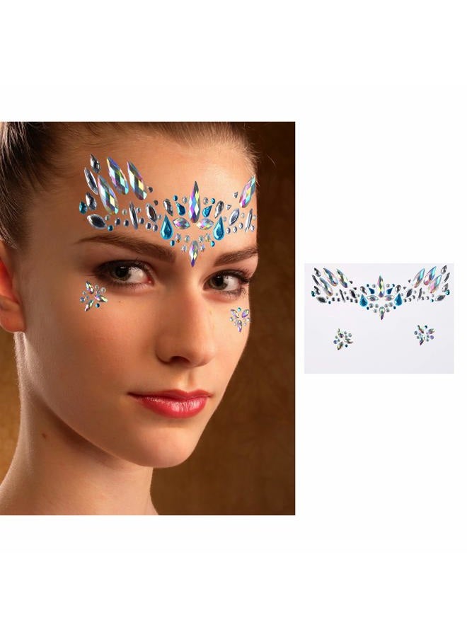 Kare Kind & Temporary Flash Stickers (3 sheets), Face Metallic Art Tattoo (5 sheets), Rhinestone Mermaid Face Jewels (3 Sheets) - Waterproof, Fake Jewelry, Glitter, Bohemian, Costume, Party, Coachella - Image 5