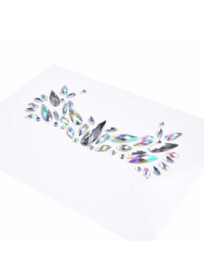 Kare Kind & Temporary Flash Stickers (3 sheets), Face Metallic Art Tattoo (5 sheets), Rhinestone Mermaid Face Jewels (3 Sheets) - Waterproof, Fake Jewelry, Glitter, Bohemian, Costume, Party, Coachella - Image 4