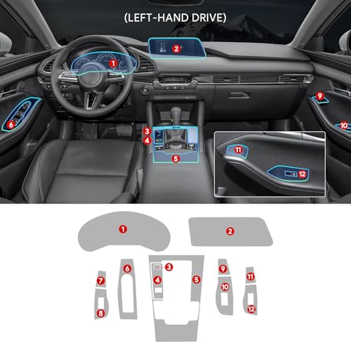 FDAIUN for Mazda 3 Enclave 2019-2024 Precut Car Paint Protective Film 8.5Mil TPU PPF HD Film Scratch Protector Interior Accessories (Gearshift Two Button) - Image 2