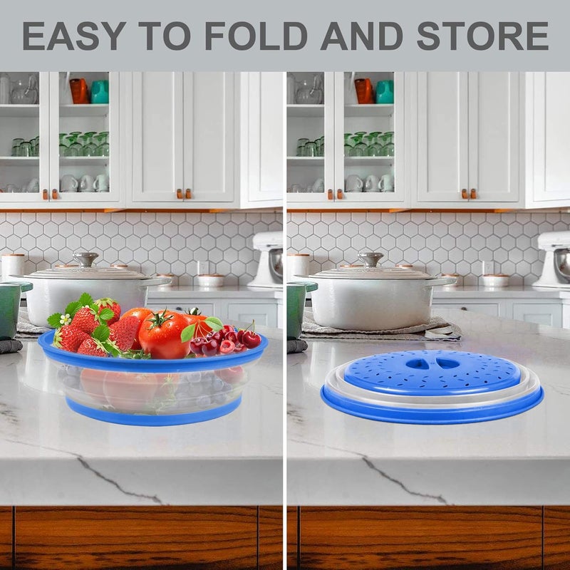 AIDACOM 2 in 1, Microwave Mat & Food Cover- Mat as Bowl Holder, Cover for Splatter Guard, Multi-use: Silicone Trivet, Pot Holders, Drying, Baking, Place Mat, Utensils Rest for Kitchen Counter, Blue - Image 5