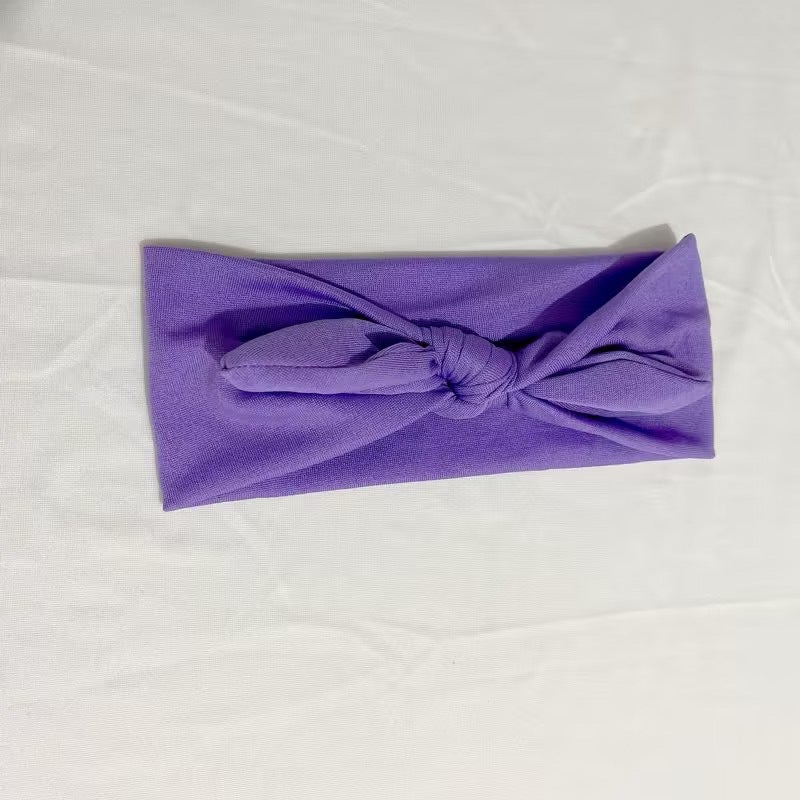 Generic Cute Bunny Ear Headband Elastic Cotton for Women Purple 