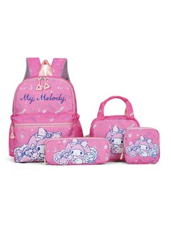General Children's animation printed schoolbag four-piece Melody cartoon animation printed schoolbag student backpack with pencil case  - Image 1