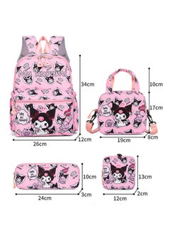 General Children's animation printed schoolbag four-piece Melody cartoon animation printed schoolbag student backpack with pencil case  - Image 2