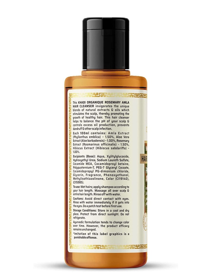 Khadi ORGANIQUE Khadi Organique Rosemary Amla Hair Shampoo 210ML (2) - Image 2