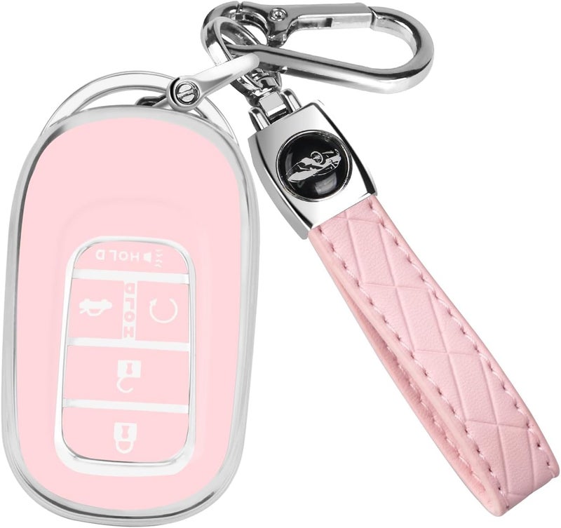 QBUC for Honda Key fob Cover with Keychain,Compatible with 2022 2023 2024 2025 Honda Accord Civic HRV CRV Pilot - Image 1