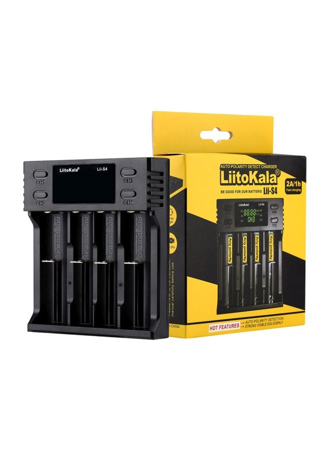 LiitoKala 4-Slot Auto-Polarity Detect Battery Charger Black - Image 3
