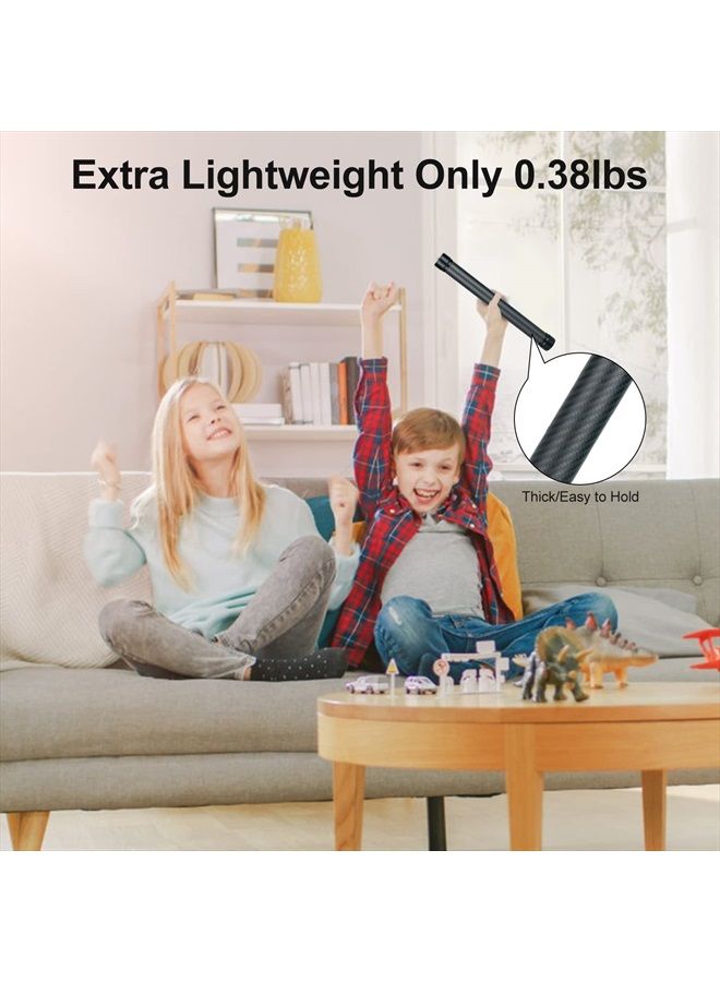 UURIG Carbon Fiber Extension Monopod Pole for DJI Ronin S/SC, DH10 Extendable Rod Handheld Stick 13.7-Inch Gimbals Stabilizer Handle Grip Compatible with DJI Ronin-S/SC/Osmo Mobile/Zhiyun Crane/Weebill s - Image 3