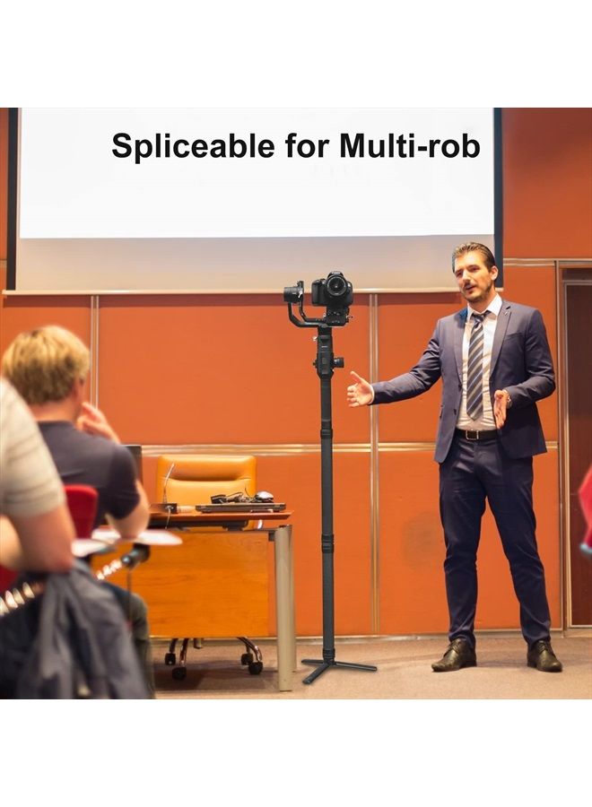 UURIG Carbon Fiber Extension Monopod Pole for DJI Ronin S/SC, DH10 Extendable Rod Handheld Stick 13.7-Inch Gimbals Stabilizer Handle Grip Compatible with DJI Ronin-S/SC/Osmo Mobile/Zhiyun Crane/Weebill s - Image 4